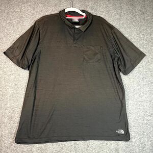 North Face Polo Shirt Mens XL Black Short Outdoors Camp Hiking Snap Pocket